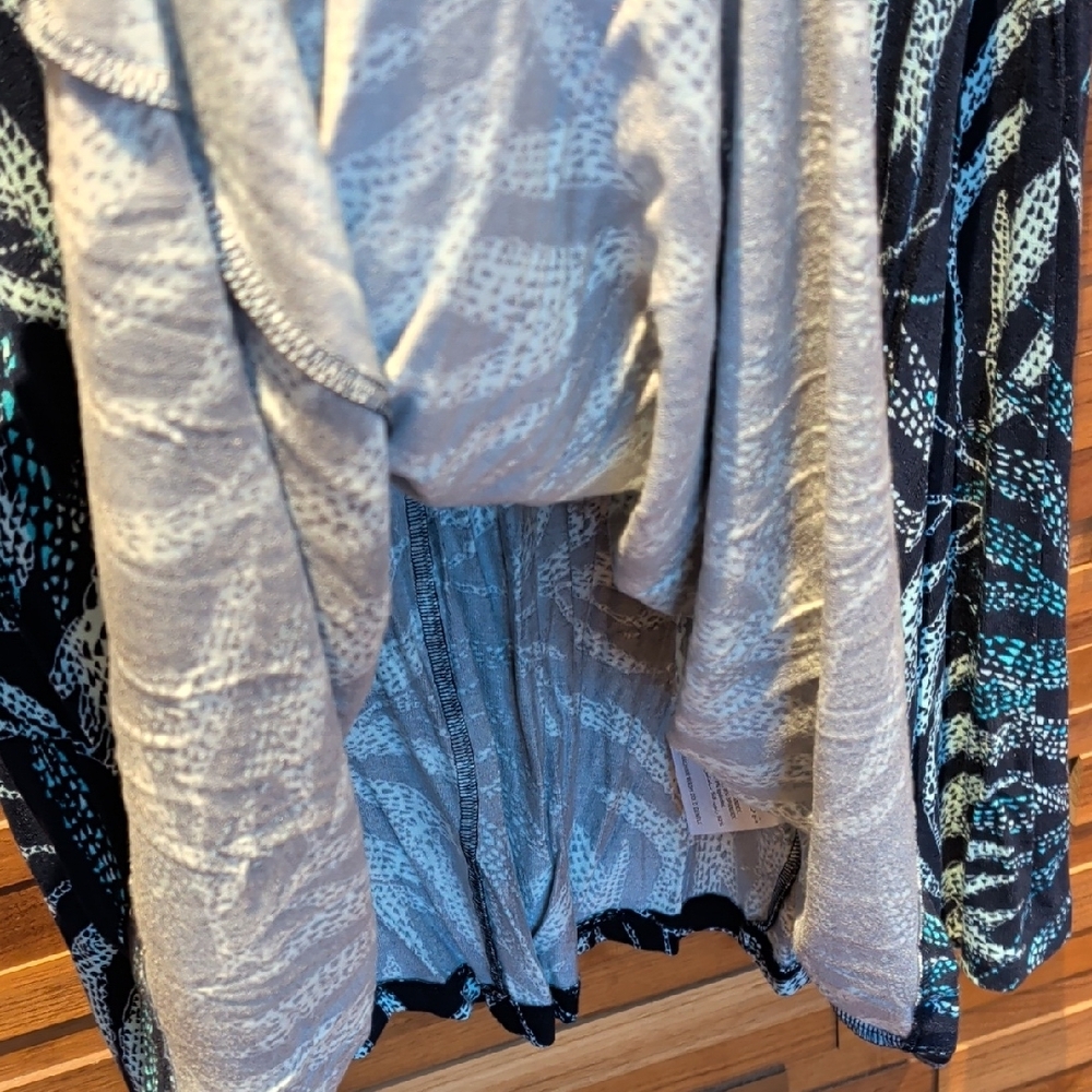 Style & Co. Black Dress with Teal and Light Green Print - Picture 7 of 10